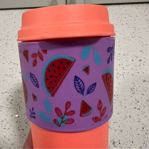 TUPPERWARE Eco To Go Kids Travel Cup | Watermelon | Coral/Orange and Purple - Picture 6 of 11